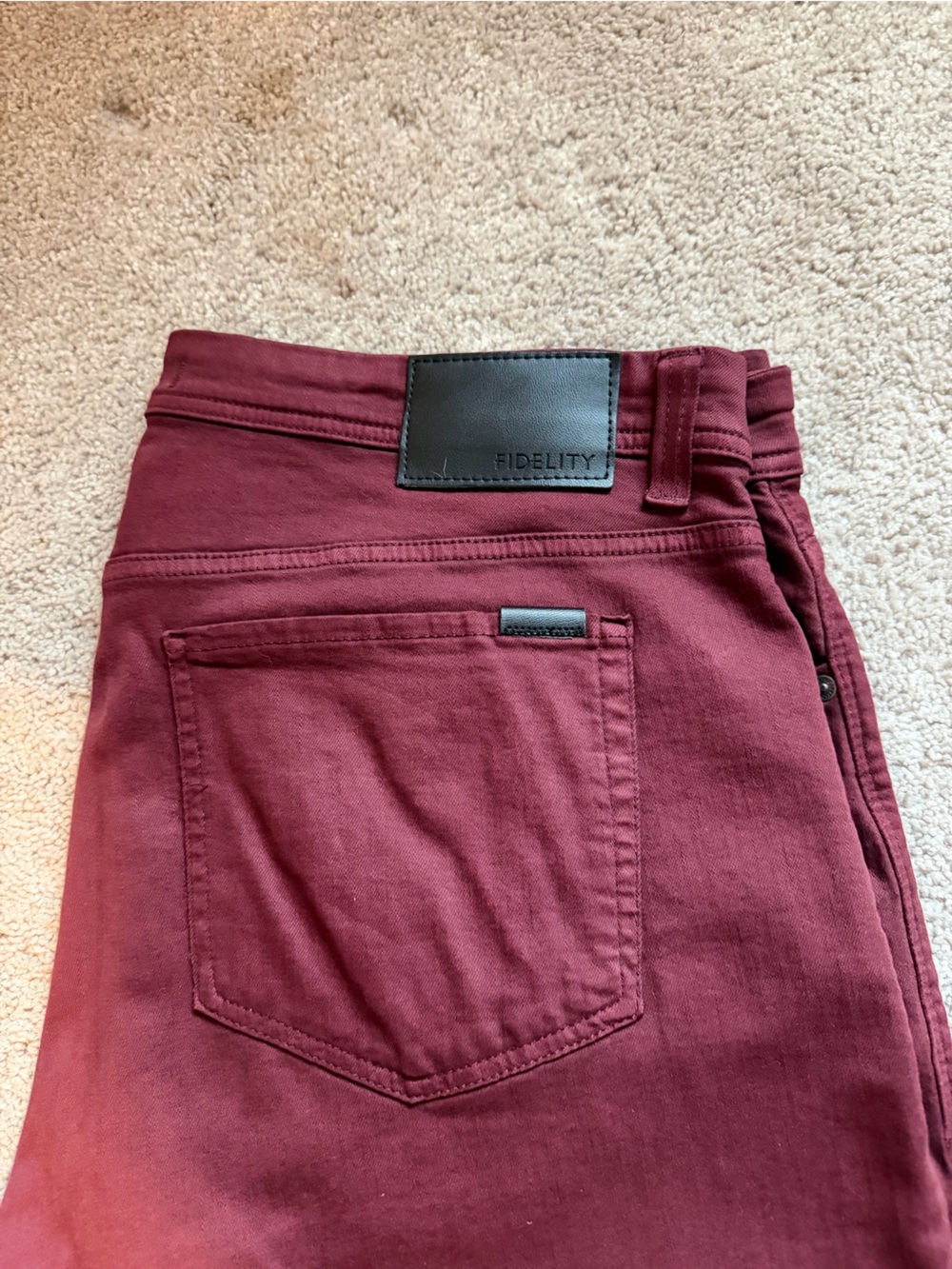 Fidelity Men's Straight Jeans in Maroon